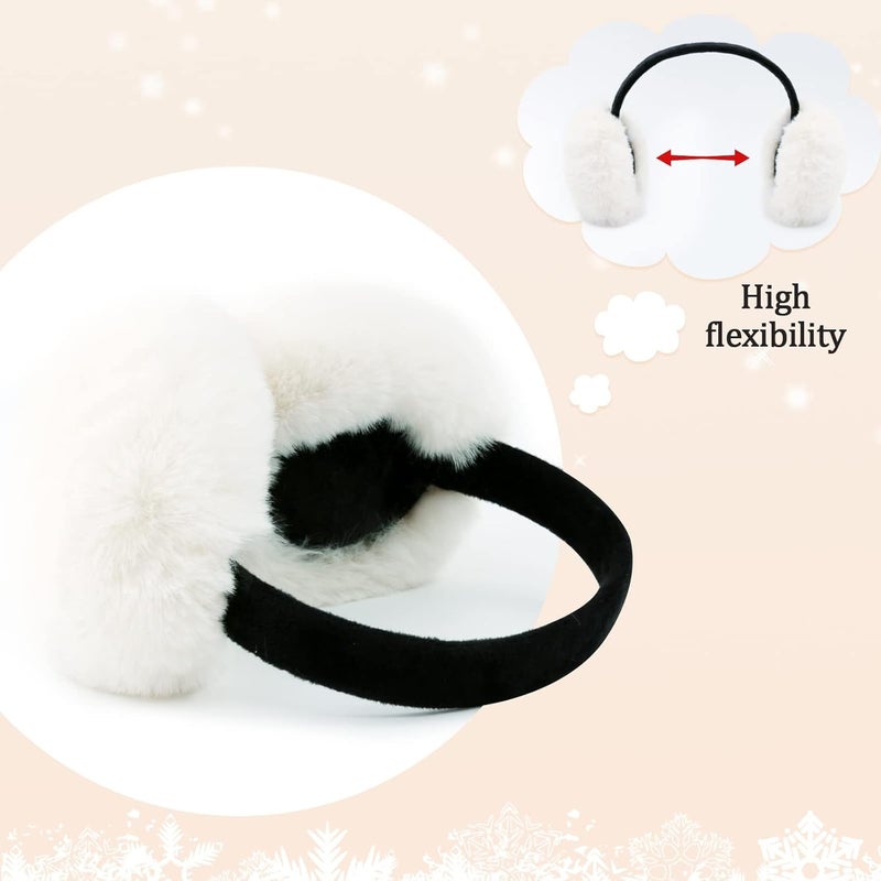 FSTEOE Women Winter Ear Muffs Foldable Girl Ear Warmer Fashion Furry Earmuff Soft Ear Cover Cold Weather - Image 3
